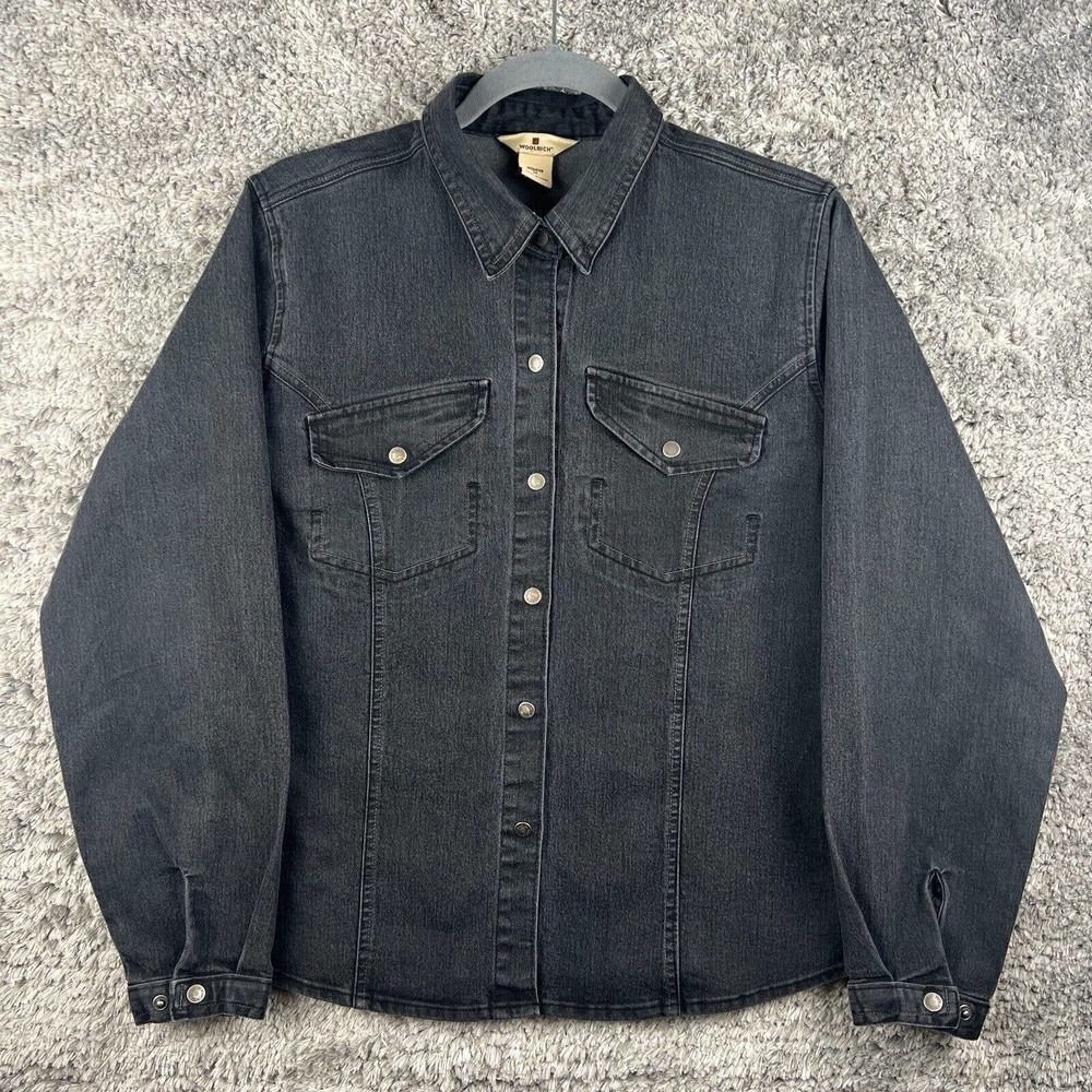 Vintage Woolrich Denim Shirt Women's M Button Up